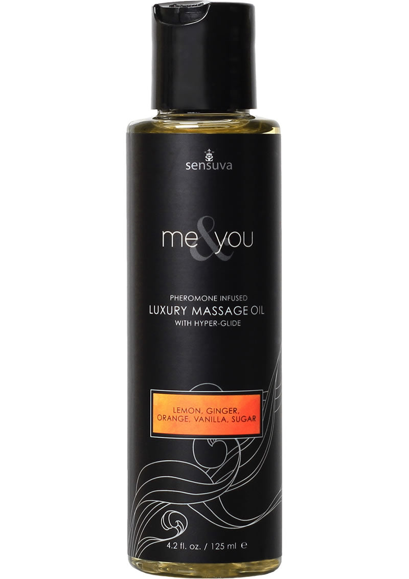 Me and You Pheromone Infused Luxury Massage Oil Lemon Ginger Orange Vanilla Sugar - 4.2oz