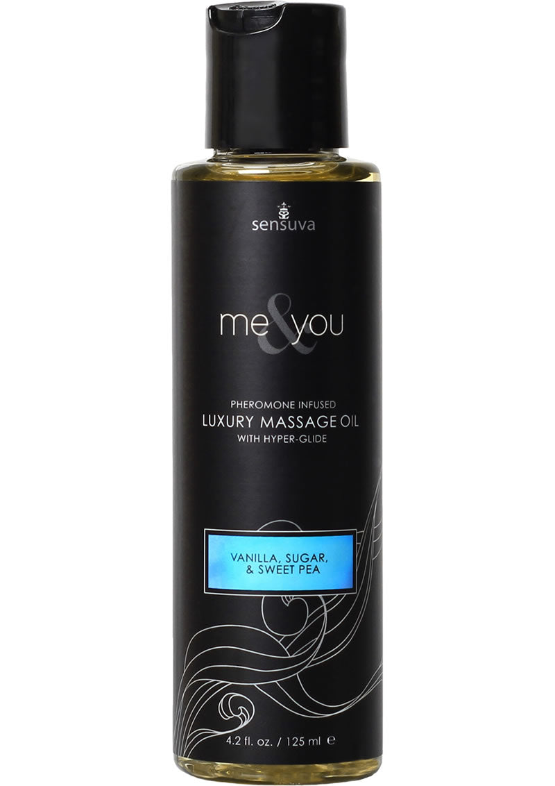 Me and You Pheromone Infused Luxury Massage Oil Vanilla Sugar Sweet Pea - 4.2oz