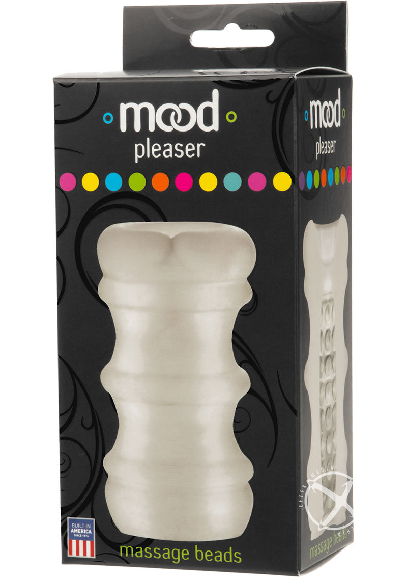 Mood Pleaser Massage Beads Ultraskyn Masturbator - Frost/White