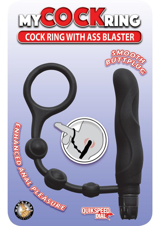 My Cock Ring Silicone Cock Ring with Vibrating Ass Blaster Butt Plug   Primal Pleasure