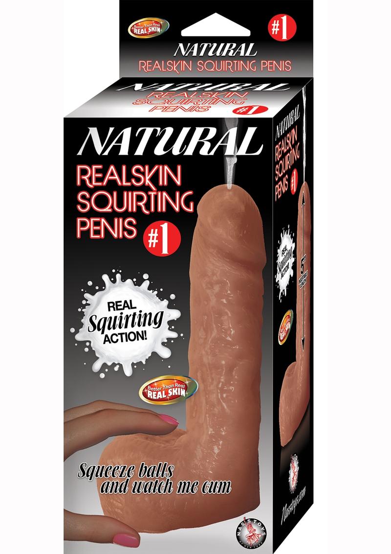 Natural Realskin Squirting Penis #1 - Brown/Chocolate