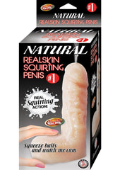Natural Realskin Squirting Penis #1 Dildo - Flesh/Vanilla