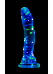 Neo Elite Glow In The Dark Silicone Hanky Panky Dildo 7.5in - Confetti