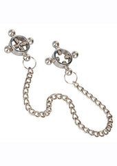 Nipple Grips 4-Point Nipple Press with Chain - Silver
