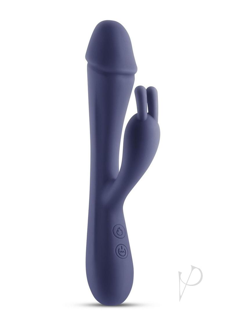 Obsessions Scarlett Rechargeable Silicone Rabbit Vibrator - Blue/Navy