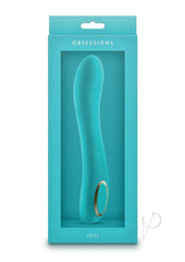 Obsessions Zeus Rechargeable Silicone Vibrator - Aqua/Blue