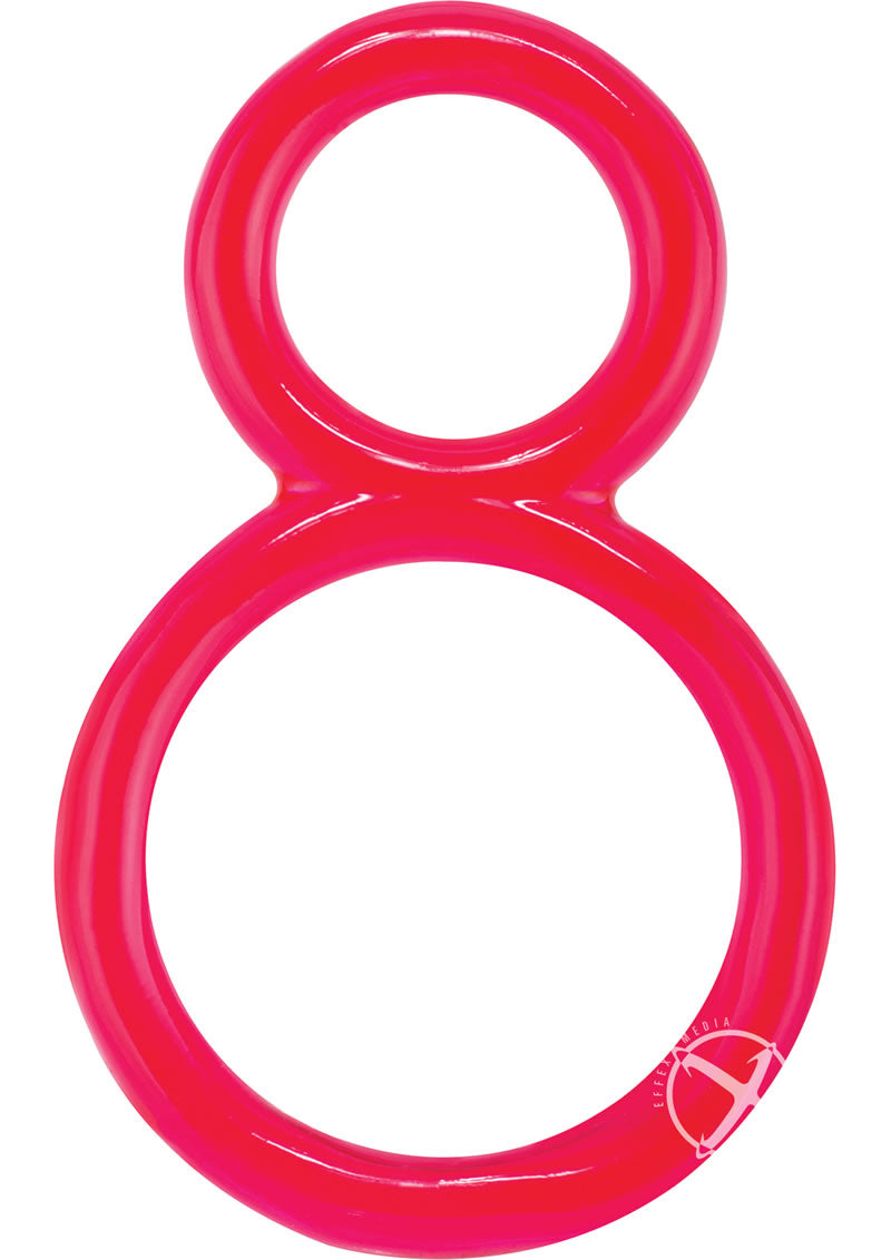 Ofinity Super Stretchy Double Silicone Cock Ring Waterproof - Red