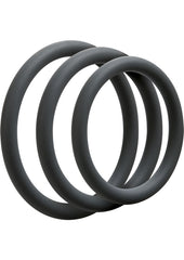 Optimale 3 C-Ring Set Silicone Cock Ring Thin - Grey/Slate - 3 Piece Kit