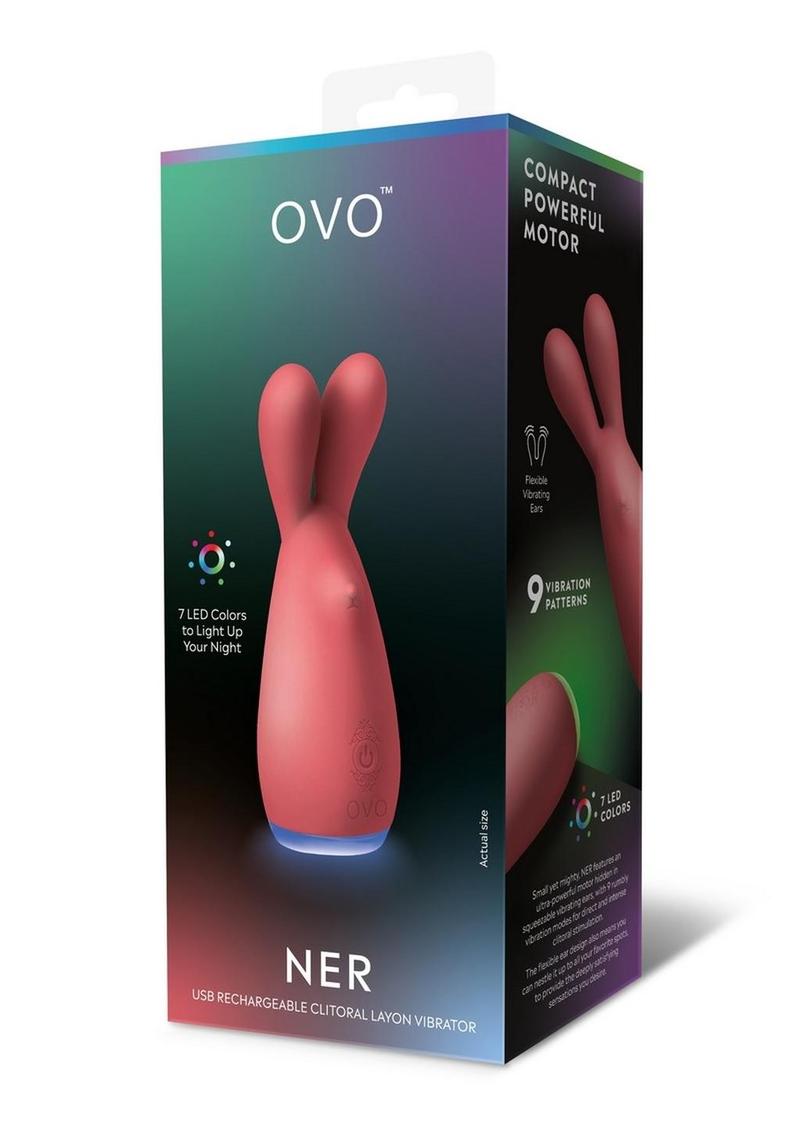 OVO Ner Clitoral Silicone Rechargeable Vibrator - Orange/Red