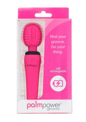 Palmpower Groove Mini Wand Rechargeable Silicone Massage Wand - Fuchsia/Pink