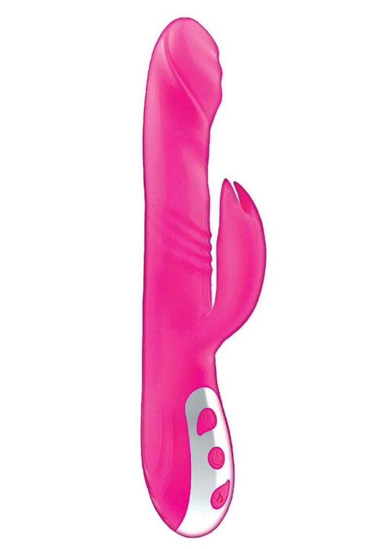 Passion Tickler Heat Up Rechargeable Silicone Rabbit Vibrator - Pink