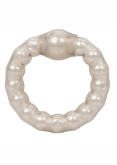 Pearl Beaded Prolong Silicone Cock Ring - Smoke