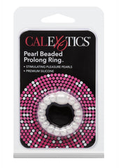 Pearl Beaded Prolong Silicone Cock Ring - White