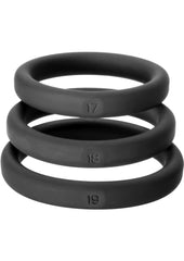 Perfect Fit Xact-Fit Silicone Ring Kit - Md/Lg - Black - 3 Pack