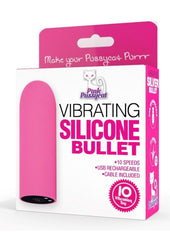 Pink Pussycat Vibrating Silicone Bullet - Pink