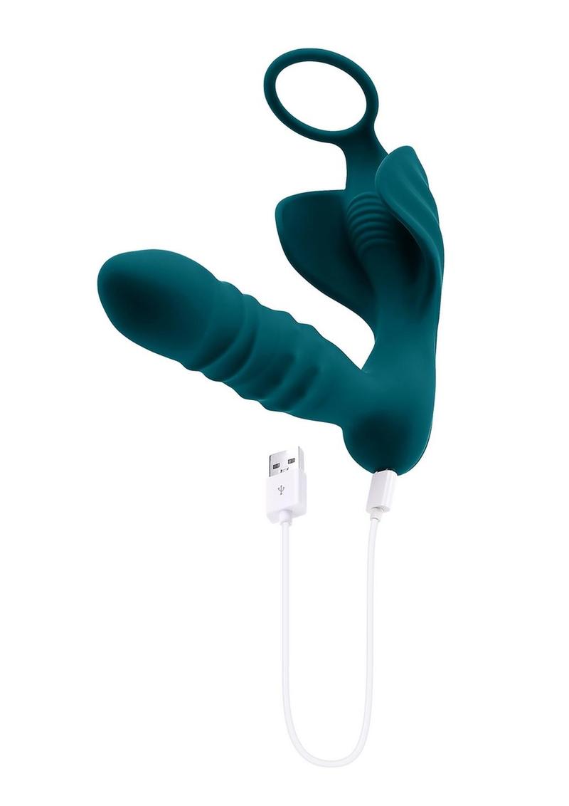 Playboy Bring It On Rechargeable Silicone Anal Plug with Cock Ring