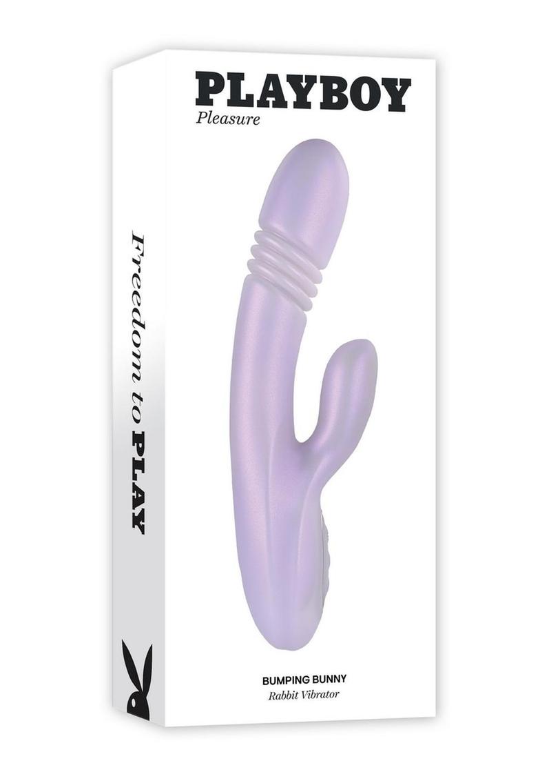 Playboy Bumping Bunny Rechargeable Silicone Rabbit Vibrator - Pink