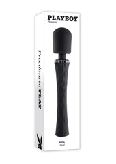 Playboy Royal Rechargeable Silicone Vibrating Massage Wand - Black