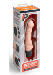 Powercocks Silicone Rechargeable Realistic Vibrator - Vanilla - 6in