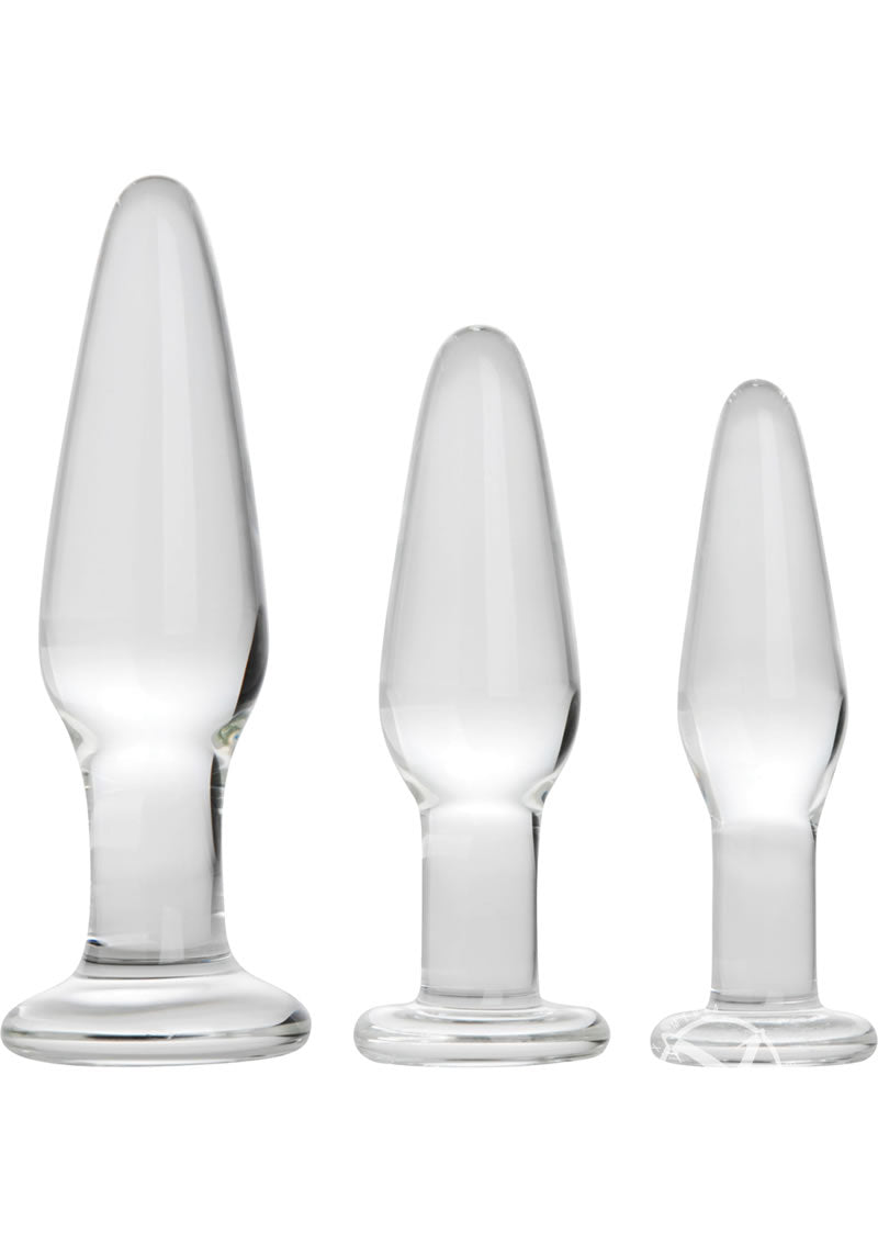 Prisms Dosha 3 Piece Glass Plug Kit - Clear