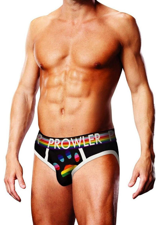 Prowler Black Oversized Paw Brief - Black/Multicolor/Rainbow - Small