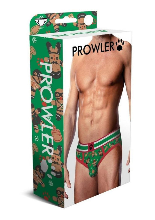 Prowler Gingerbread Brief - Green/Red - Small