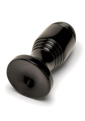 Ribbed anal toy with flared safety base