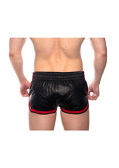 Prowler Red Leather Sport Shorts - Black/Red - Large