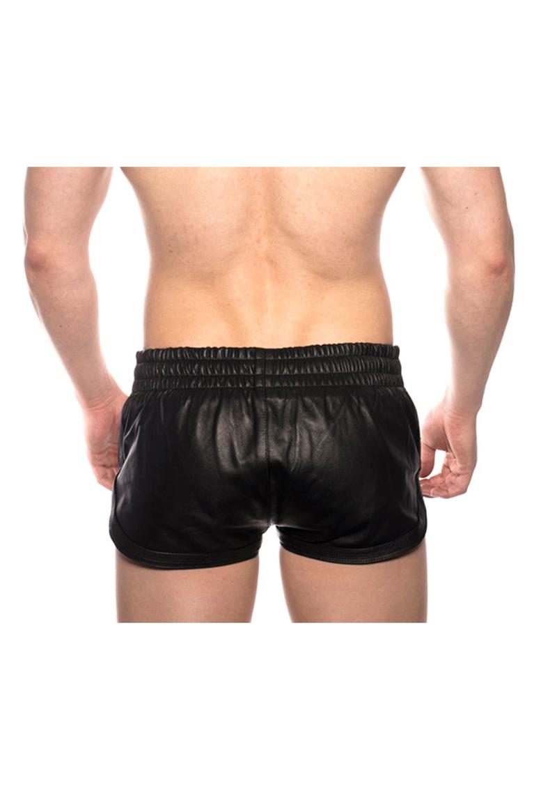 Prowler Red Leather Sport Shorts - Black - Large