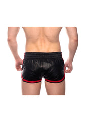 Prowler Red Leather Sport Shorts - Black/Red - Medium