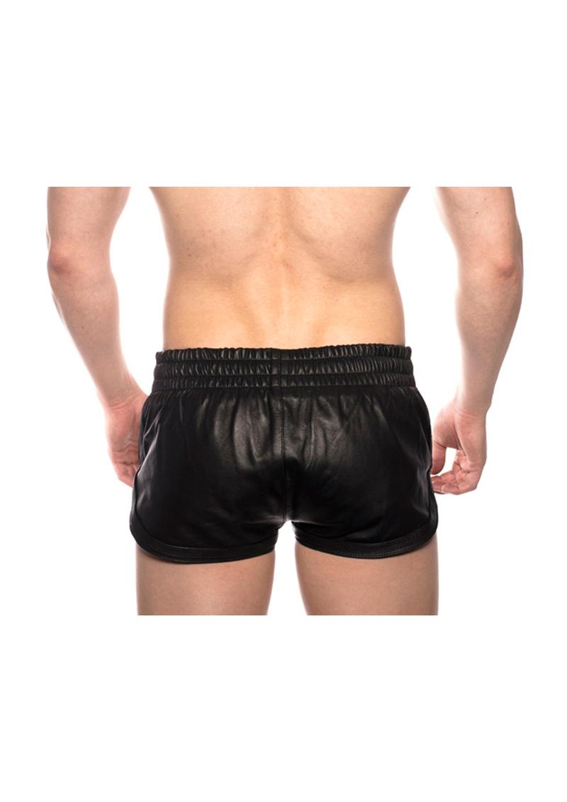 Prowler Red Leather Sport Shorts - Black - Small