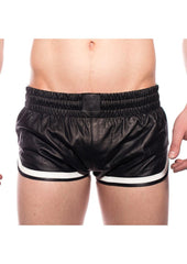 Prowler Red Leather Sport Shorts - Black/White - XLarge