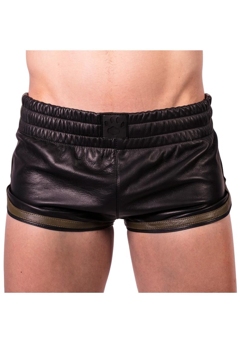 Prowler Red Leather Sport Shorts - Black/Green - XSmall