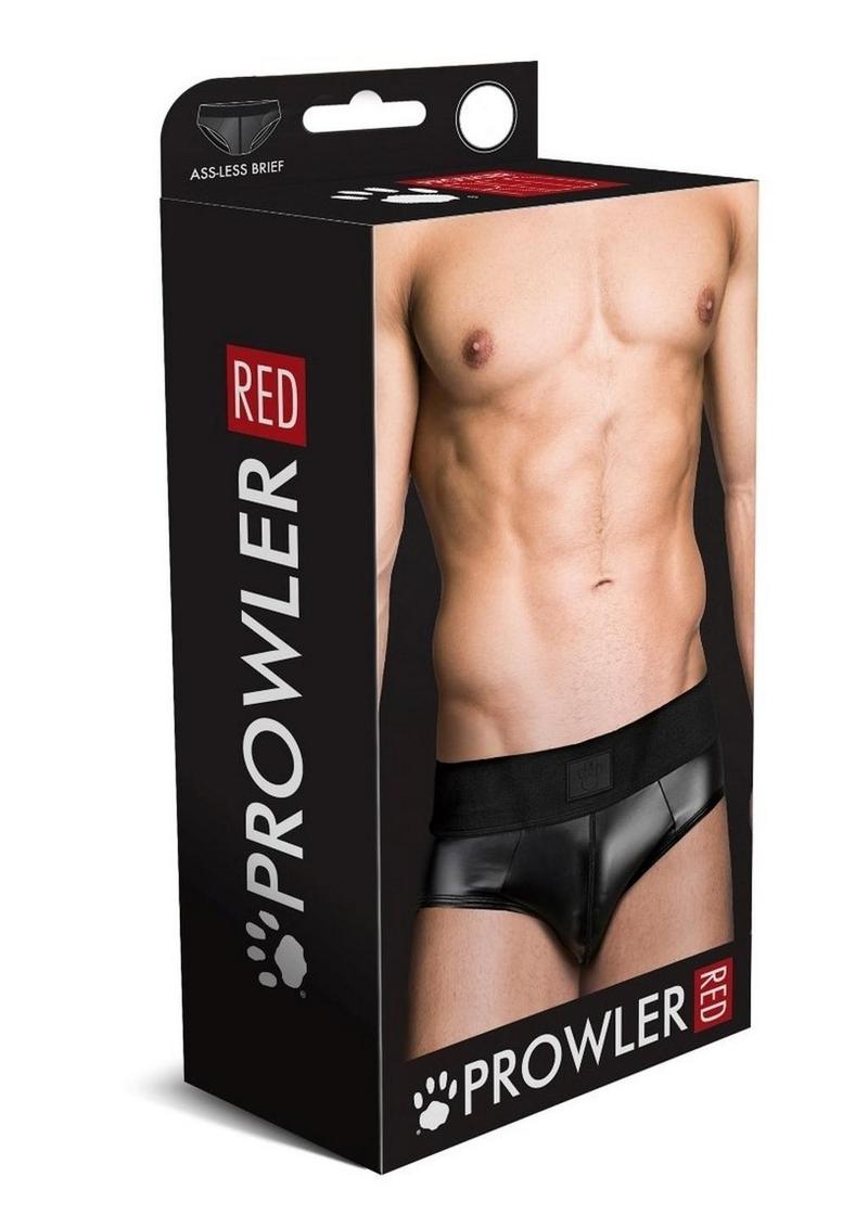 Prowler Red Wetlook Ass-Less Brief - Black - Medium