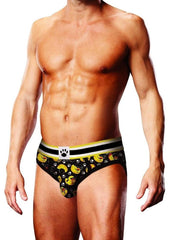 Prowler BDSM Rubber Ducks Brief - Black/Yellow - Large