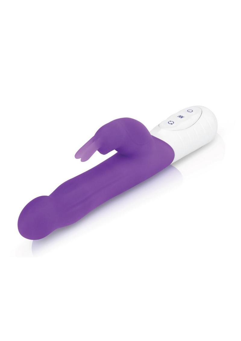 Rabbit Essentials Silicone Rechargeable Slim Shaft Rabbit Vibrator - Purple