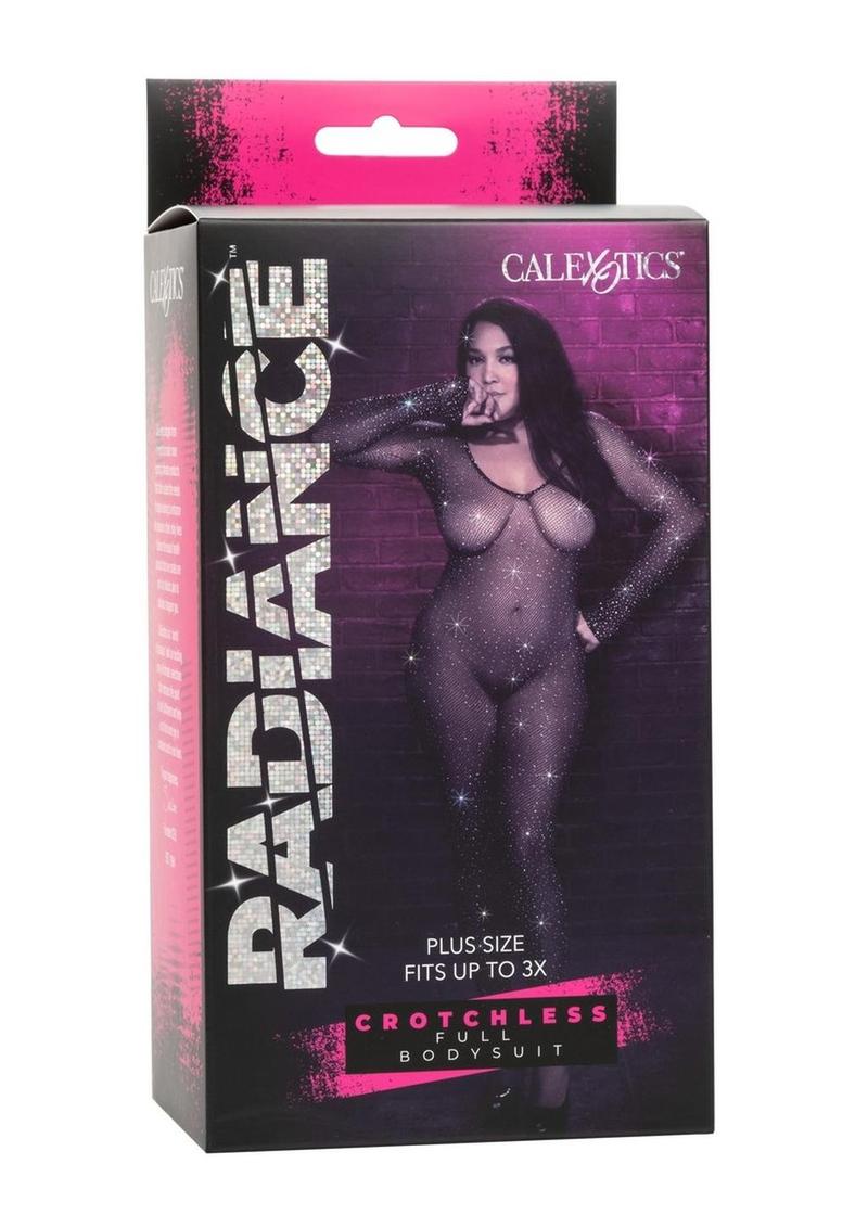 Radiance Crotchless Full Body Suit - Black - Plus Size/Queen