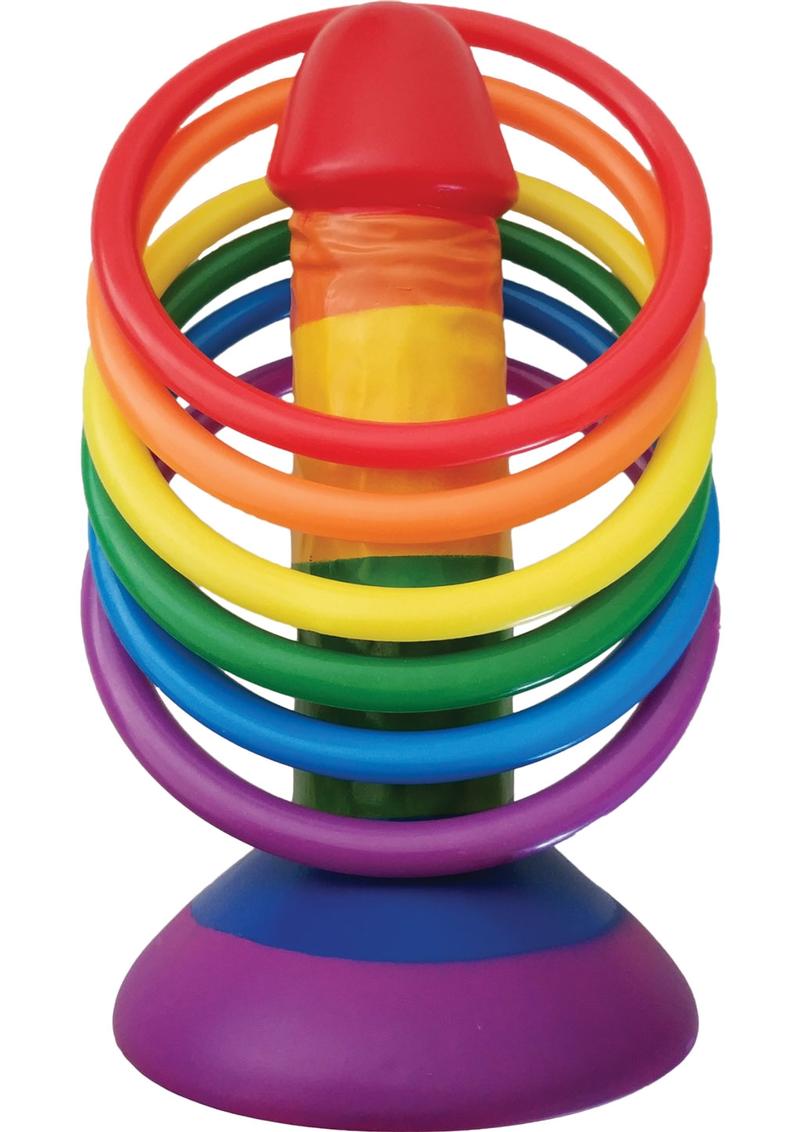 Rainbow Pecker Party Ring Toss - Multicolor