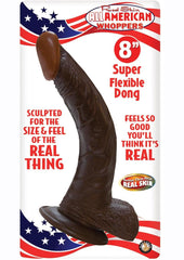 Real Skin All American Afro American Whoppers Dildo with Balls - Chocolate - 8in