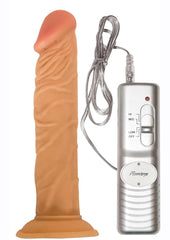 Real Skin All American Whoppers Vibrating Dildo - Vanilla - 7in