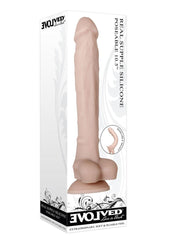 Real Supple Poseable Silicone Dildo with Balls - Vanilla - 10.5in