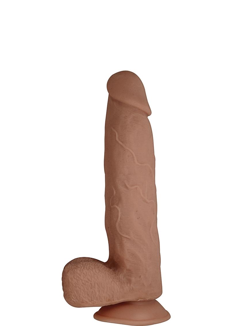 Realcocks Dual Layered #7 Bendable Dildo - Brown/Caramel - 8.5in