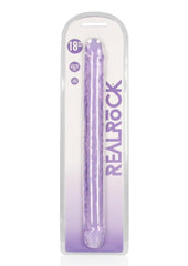 Realrock Crystal Clear Double Dong - Purple - 18in