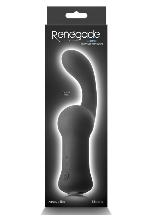 Renegade Curve Rechargeable Silicone Prostate Massager - Black