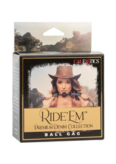 Ride 'Em Premium Denim Collection Ball Gag - Blue