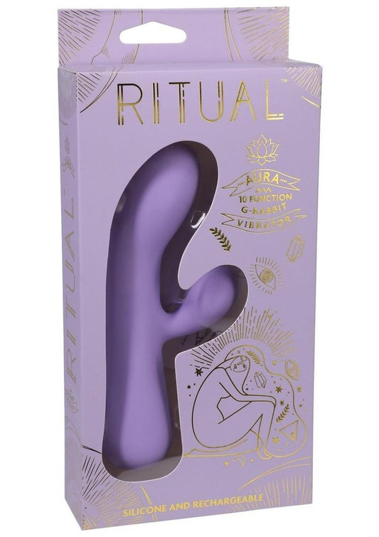 Ritual Aura Rechargeable Silicone Rabbit Vibrator - Purple