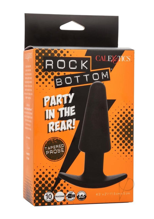 Rock Bottom Tapered Rechargeable Silicone Probe - Black