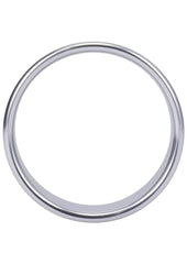 Rock Solid Brushed Alloy Aluminum Cock Ring - Metal/Silver - XLarge