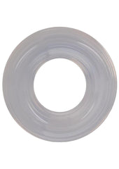 Rock Solid Ribbed Donut Silicone Cock Ring - Clear