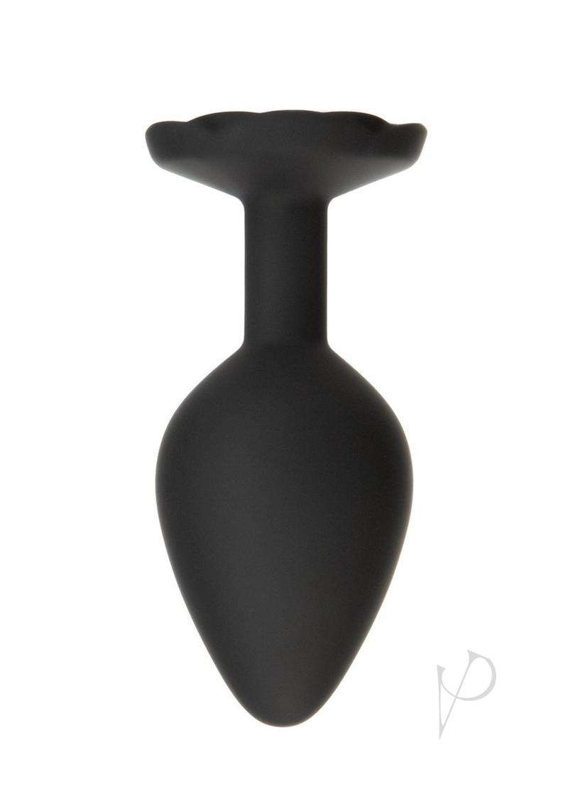 Roses Til Dawn Silicone Butt Plug - Black - Medium